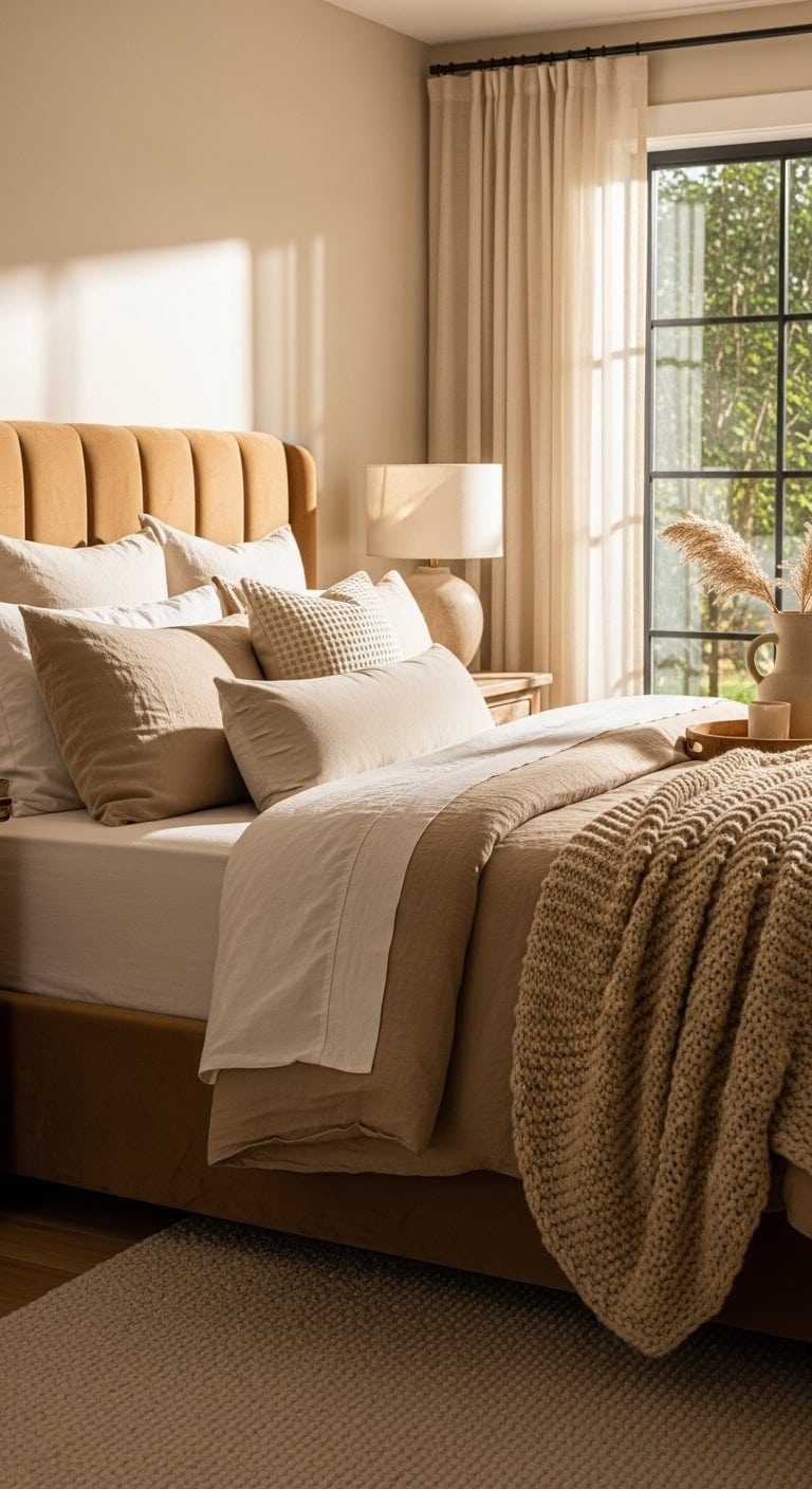 cozy layered textural neutral retreat