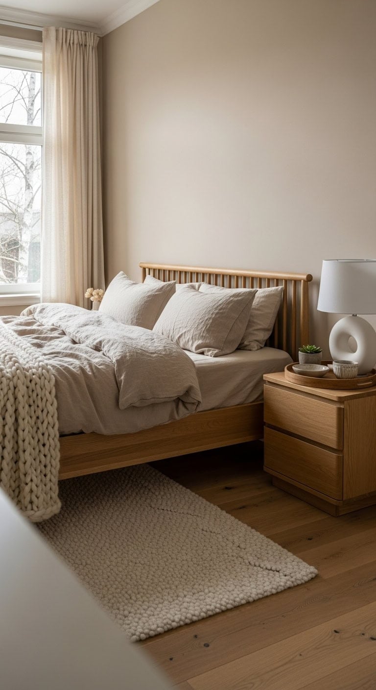 cozy minimal scandinavian inspired bedroom style