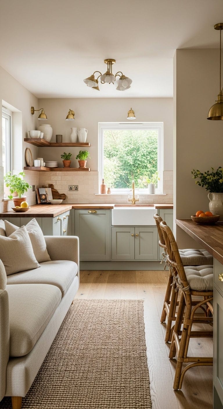 cozy open corner maximizing kitchen living space