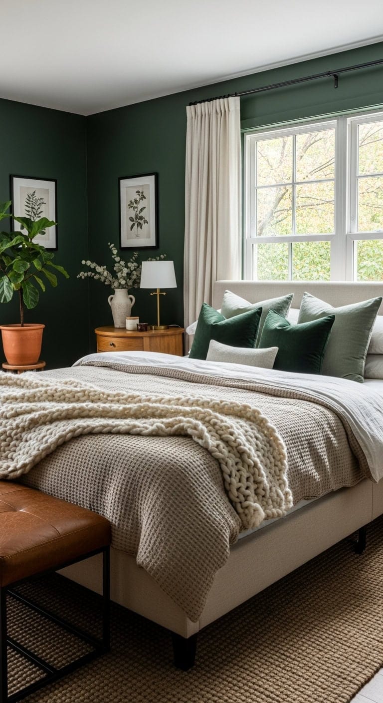 cozy sophisticated textured primary suite