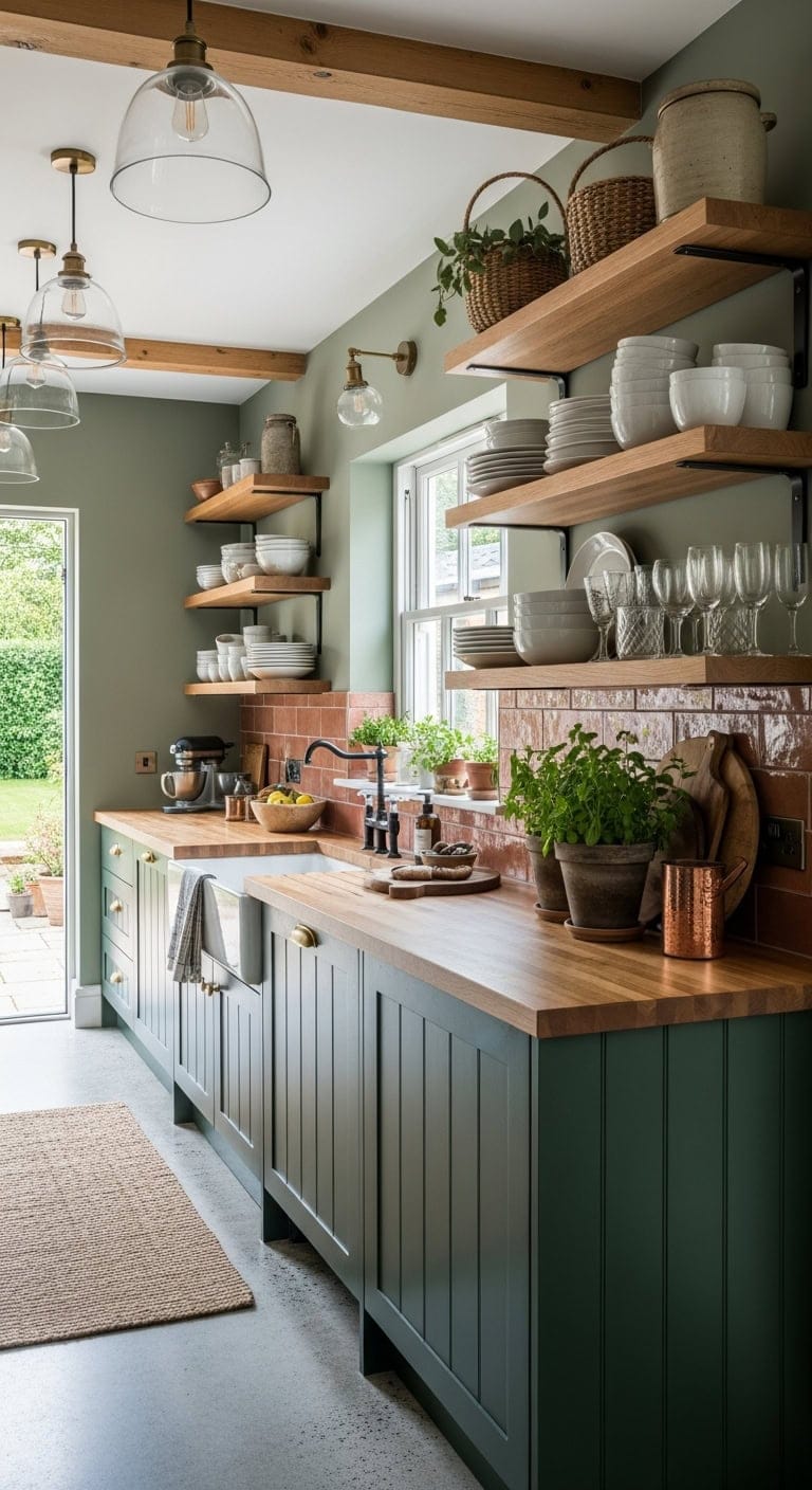 curated kitchen decor display shelving