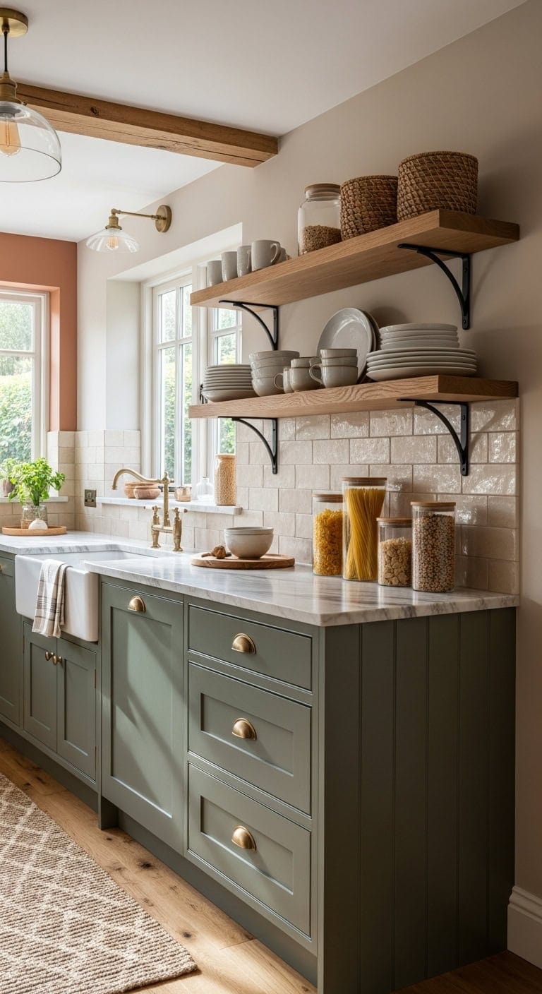 curated kitchen display artful dishware