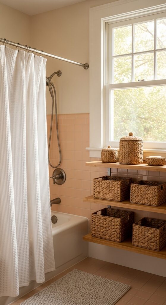 23 Peach Tile Bathroom Ideas That Turn Dated Into Designer
