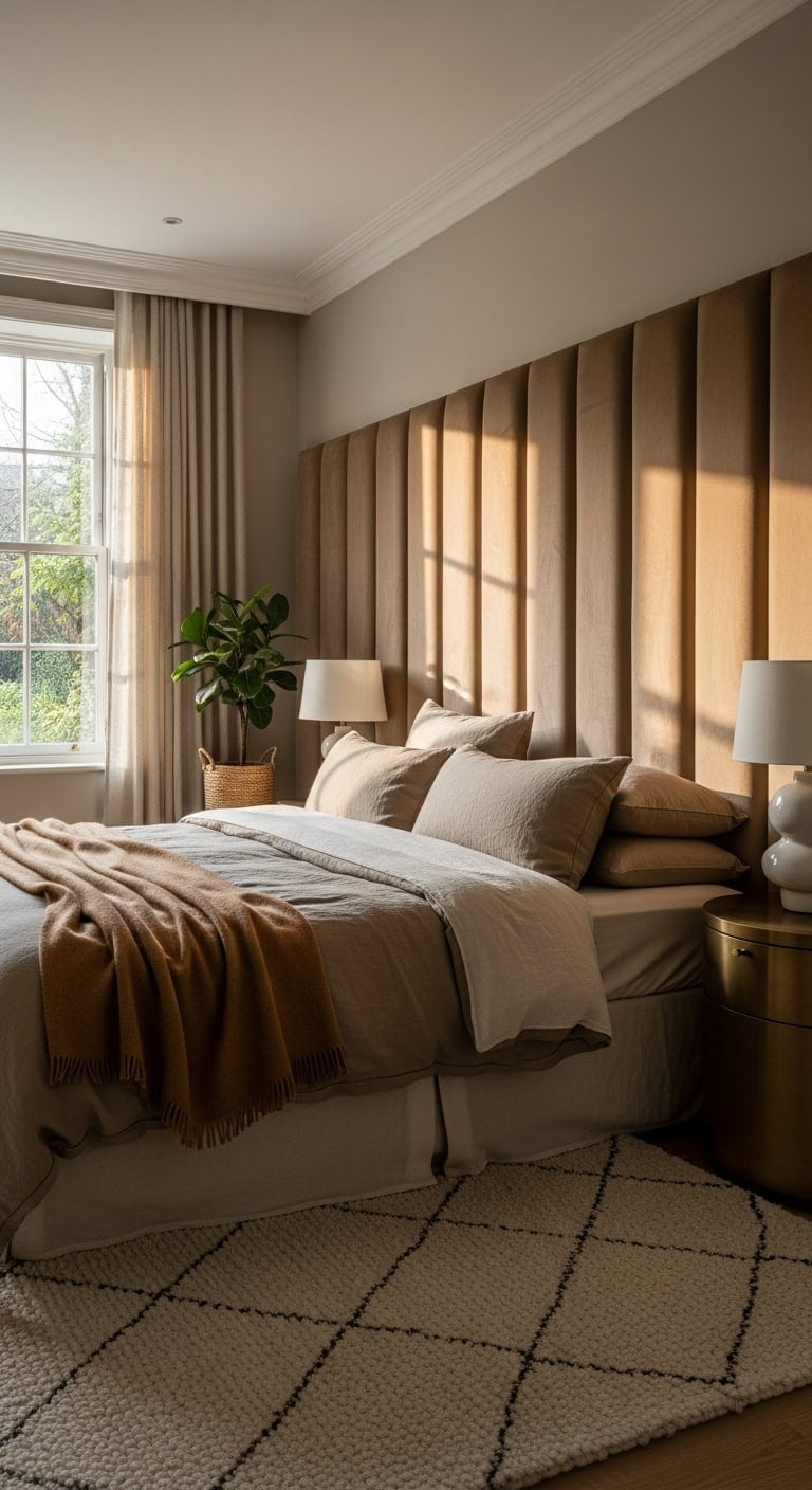 dramatic calming layered bedroom retreat