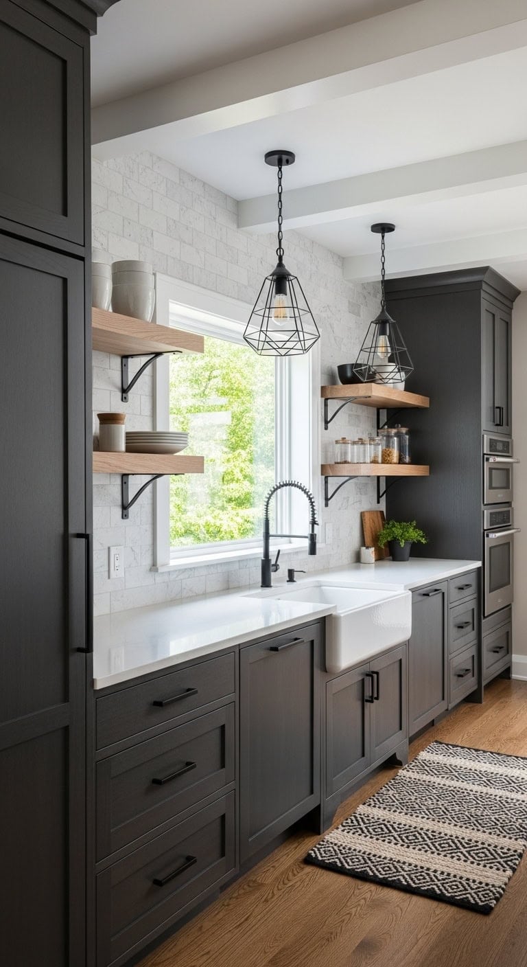 dramatic modern high contrast sophisticated kitchen design