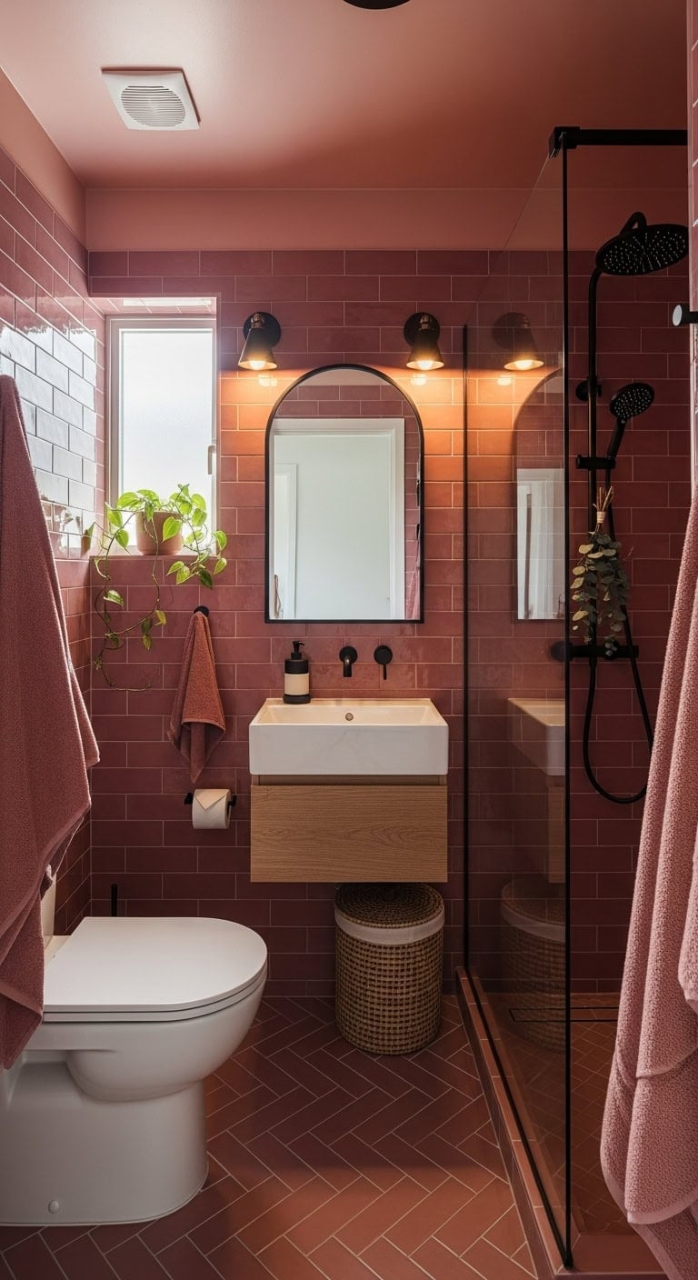 dramatic moody jewel box bathroom retreat