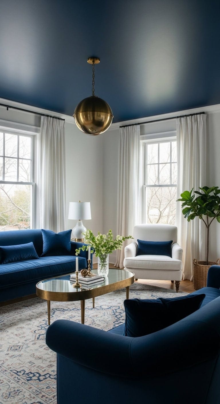 dramatic sophisticated retreat midnight ceiling