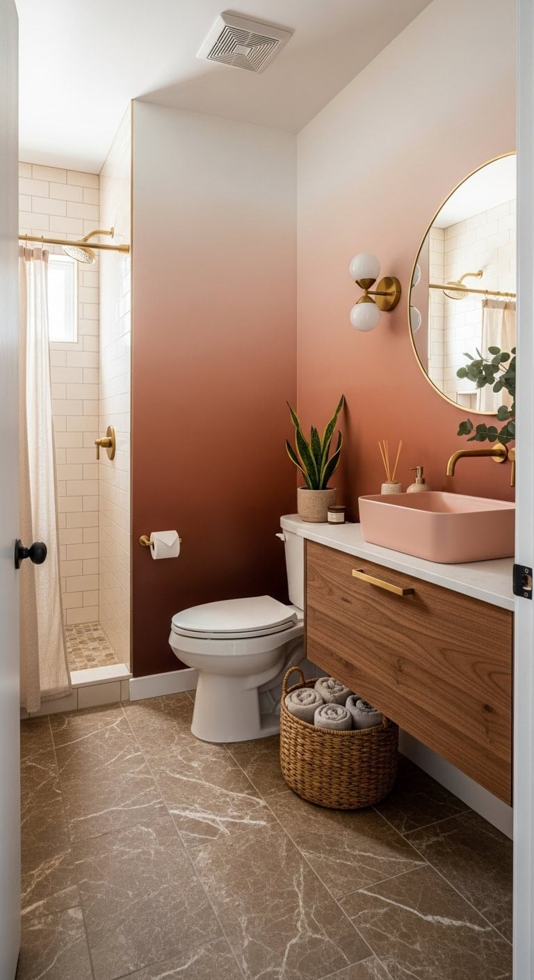 dreamy ombre pink to brown transformation