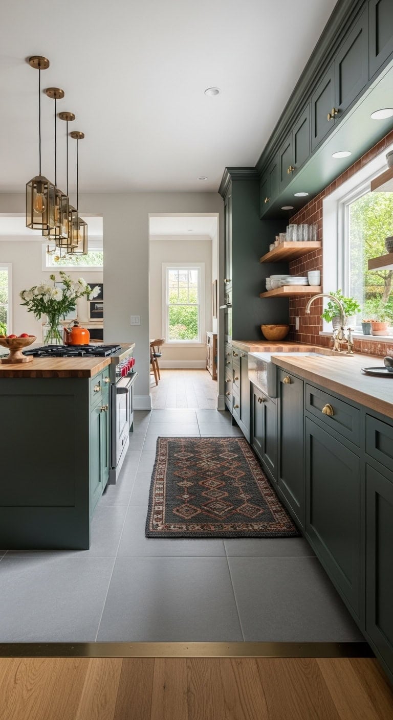 dual flooring defines functional zones