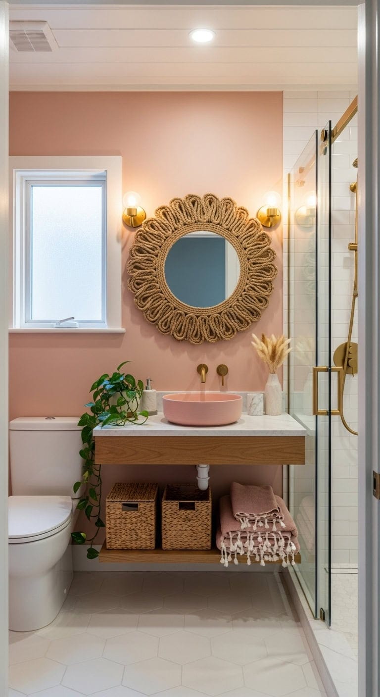 earthy boho bathroom retreat