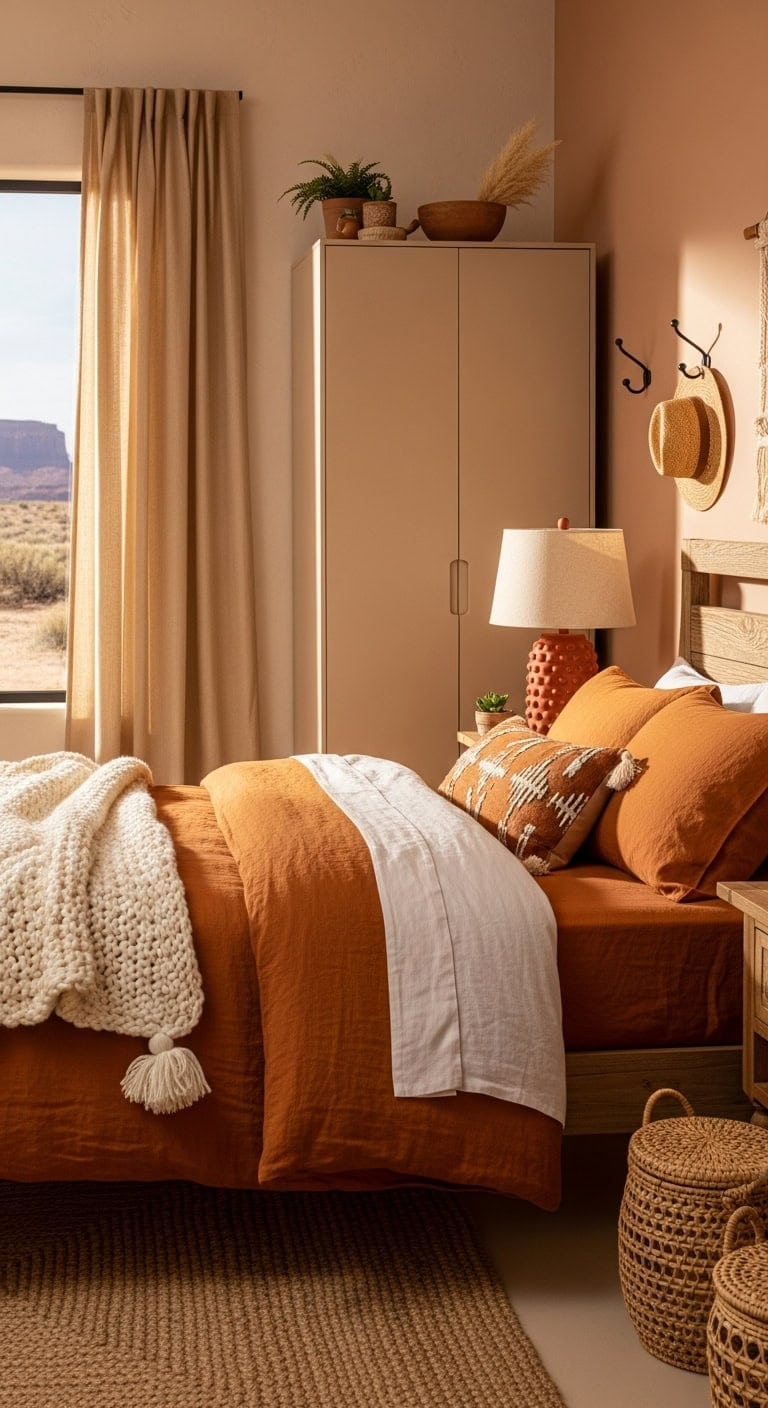 earthy tranquil southwest bedroom aesthetic