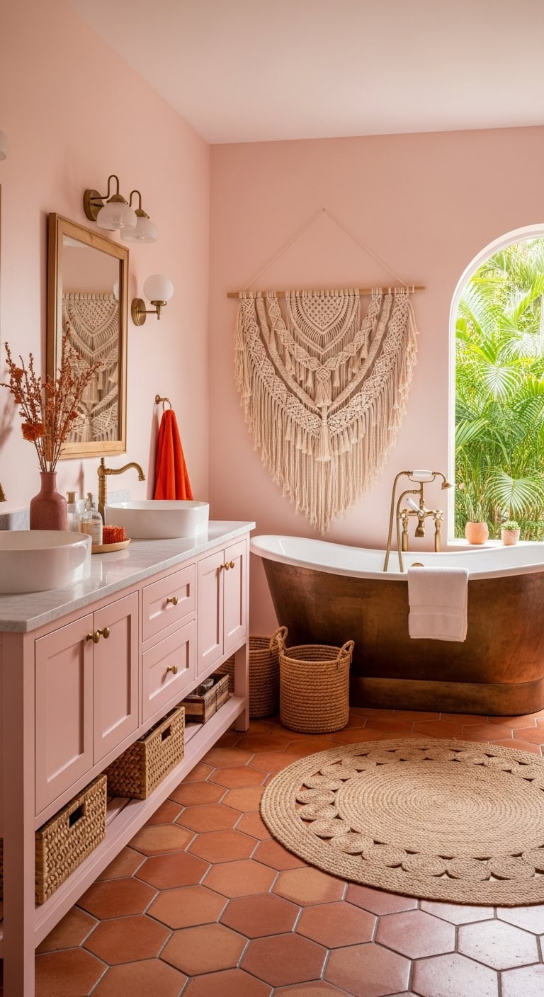 eclectic boho bathroom design inspiration