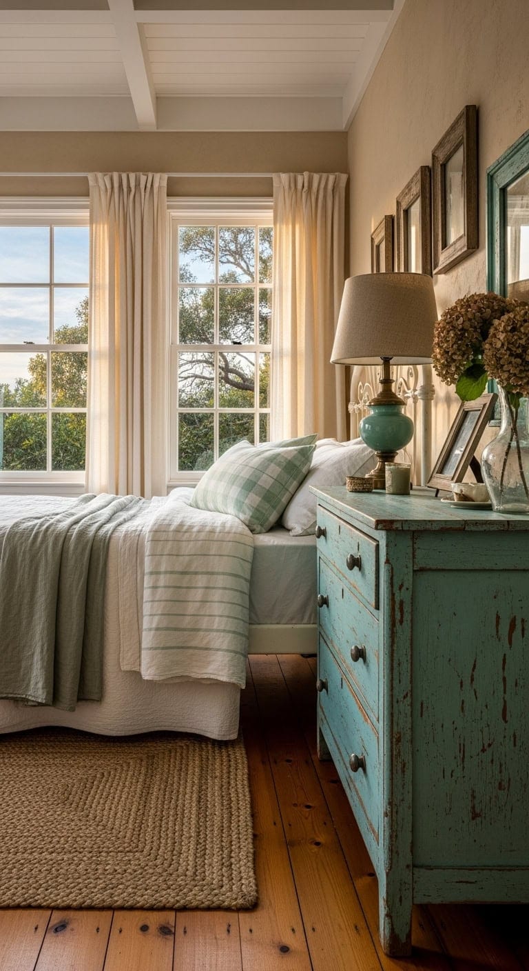 effortless vintage aqua distressed charm