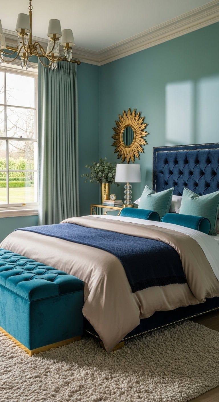 elegant aqua and gold glamour