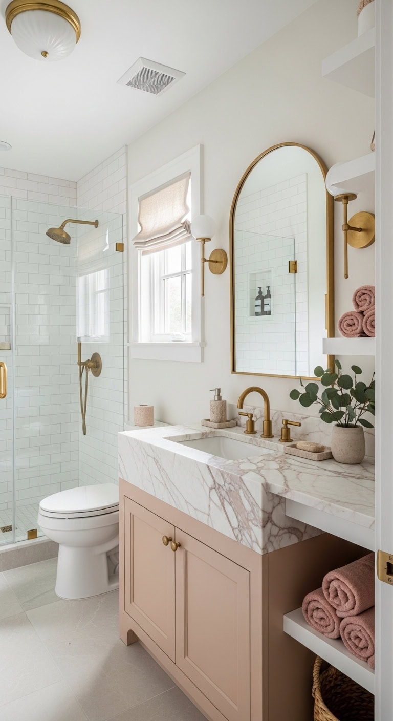 elegant feminine sophisticated bathroom centerpiece