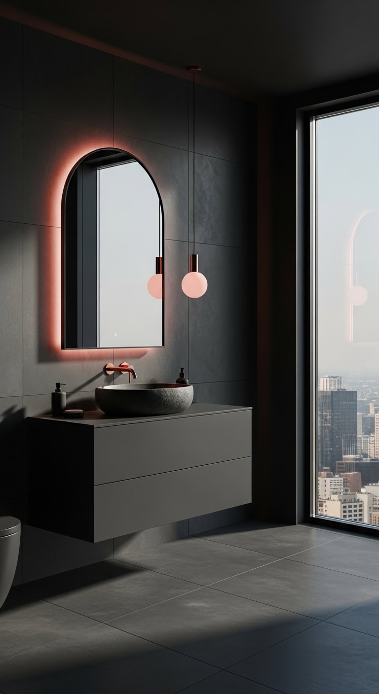 elegant grounded bathroom color schemes