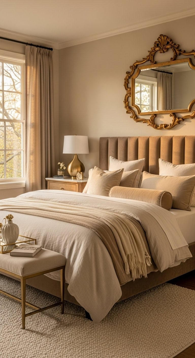 elegant inviting soft gilded bedroom