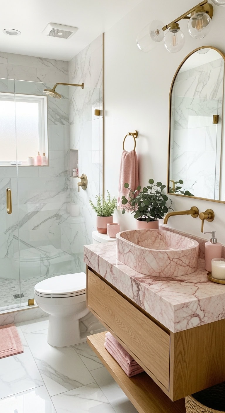 elegant luxurious inviting spa worthy pink marble