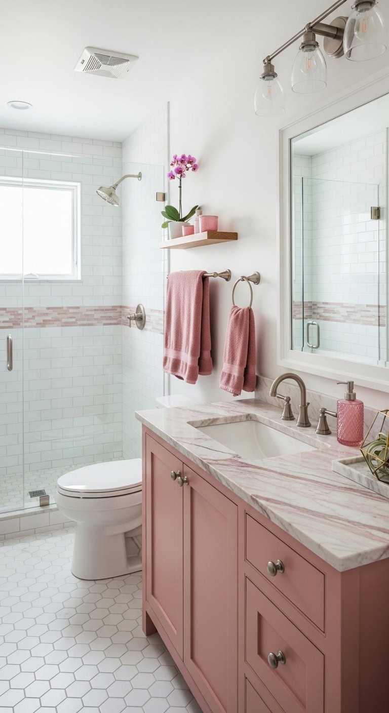 elegant marble soft pink accents