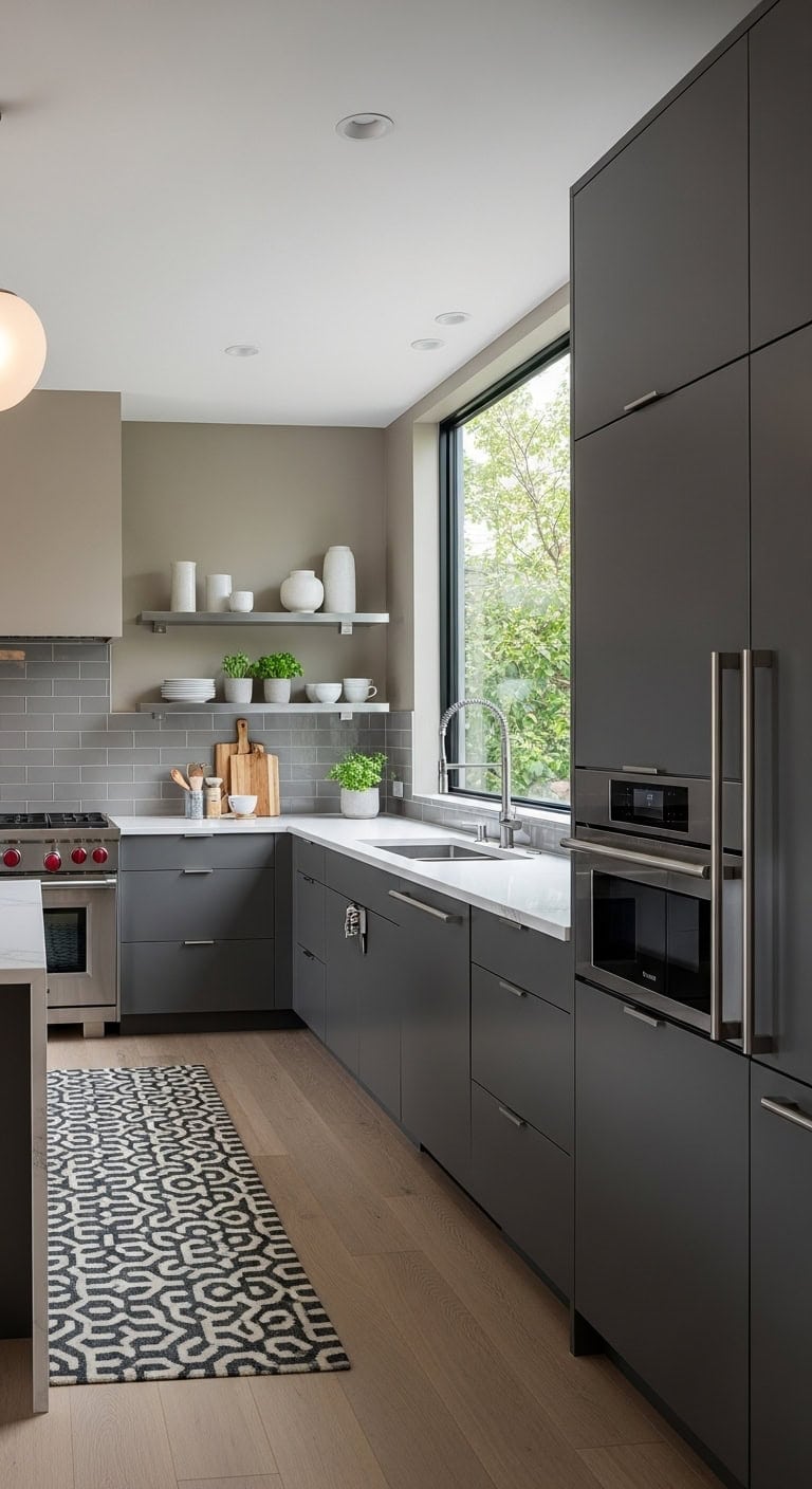 elegant minimalist practical modern kitchen