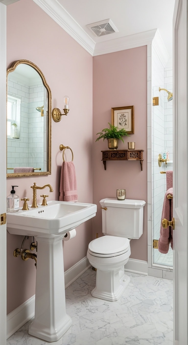 elegant victorian powder room transformation