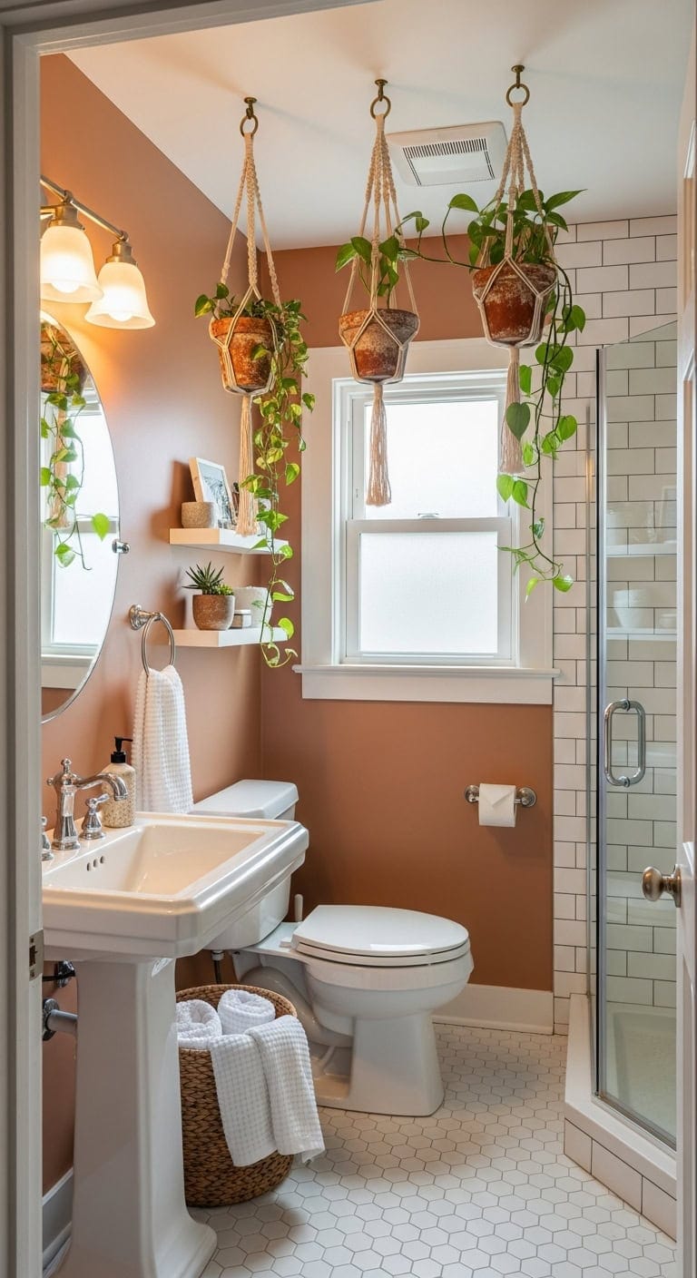 elevated suspended greenery beautifies small spaces