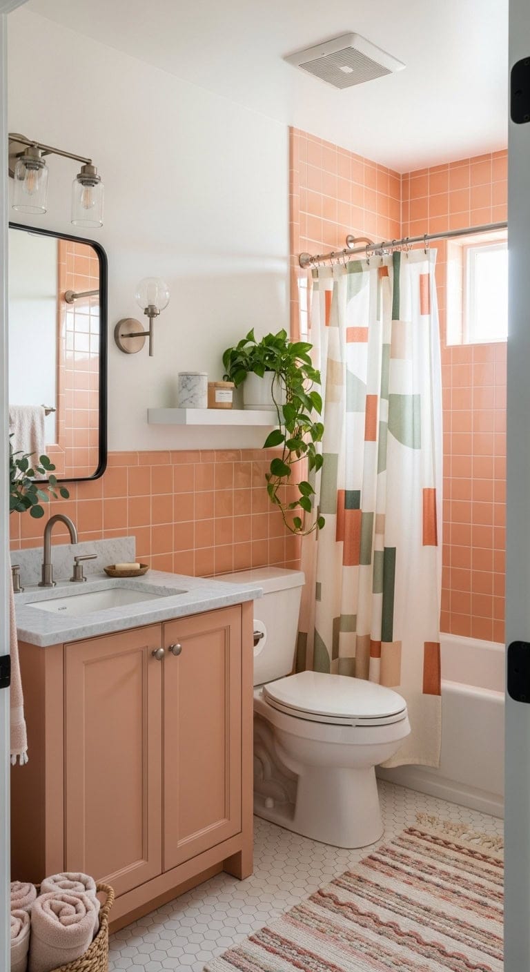 embrace peach tile balance with patterns
