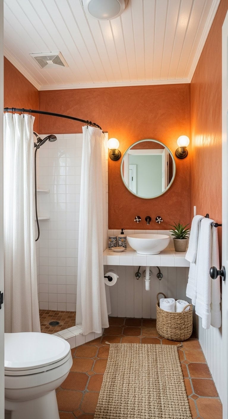 expansive mediterranean powder room transformation