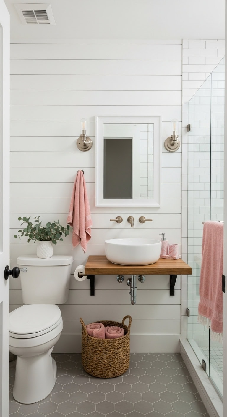 farmhouse charm with blush accents