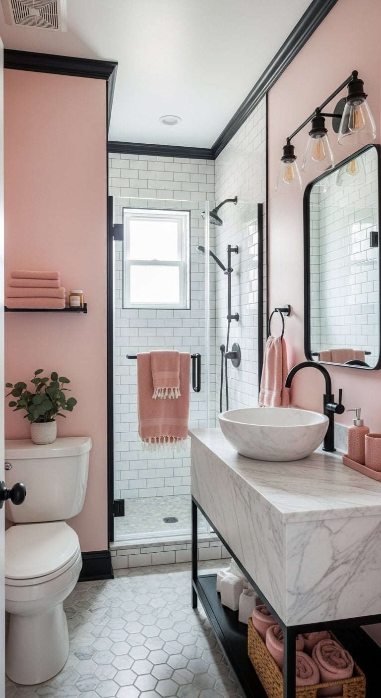 feminine and sophisticated bathroom transformation