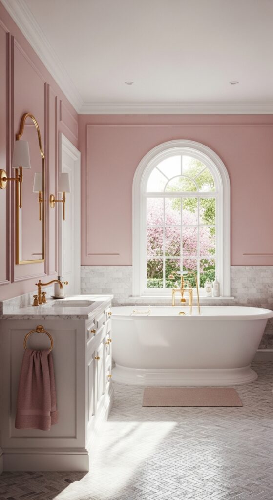 23 Pink and Gold Bathroom Designs for Feminine Elegance