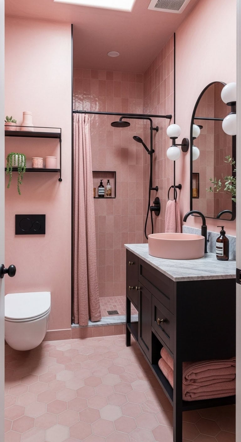 feminine glamour with bold contrast