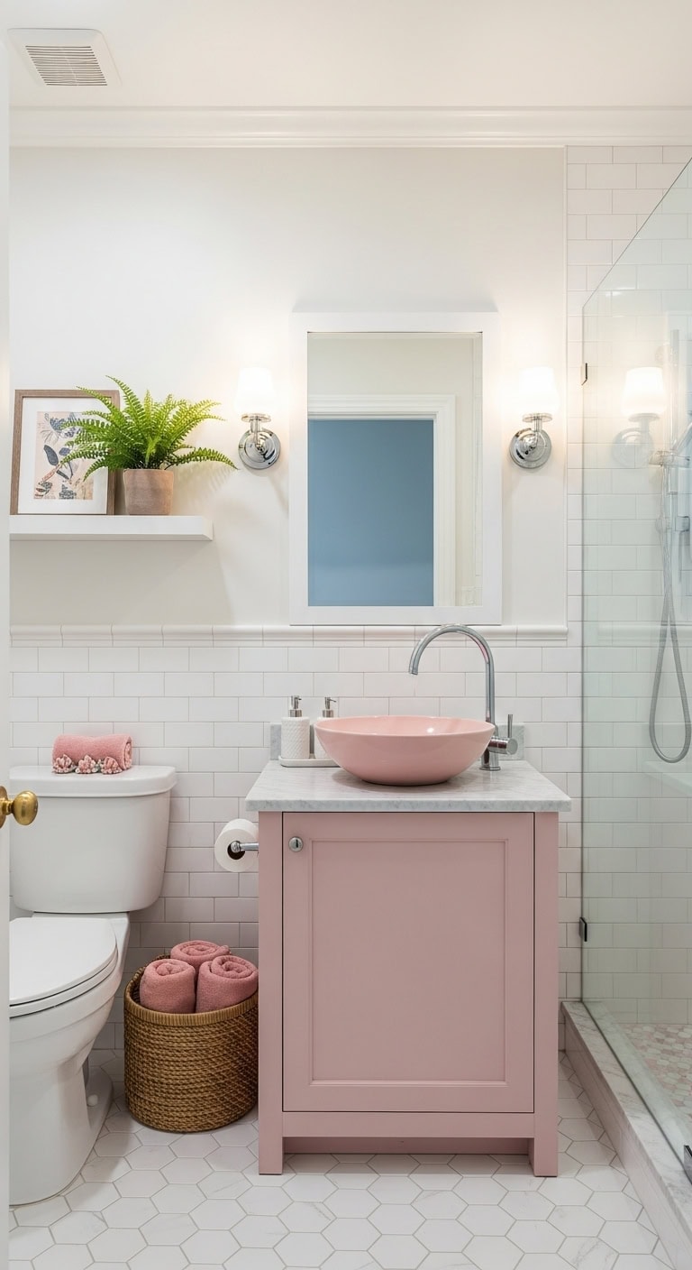 feminine sophisticated transformative pink sink basin