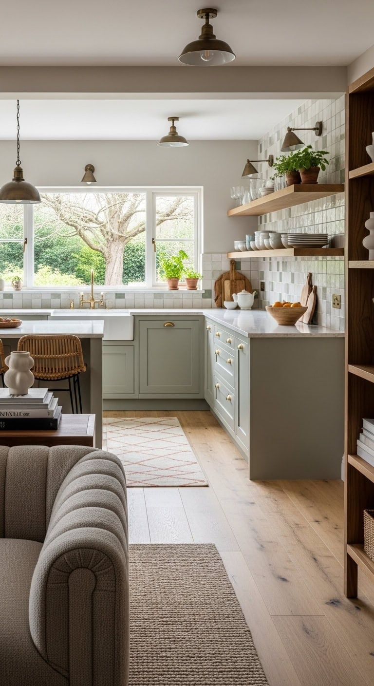 furniture strategically divides open living spaces