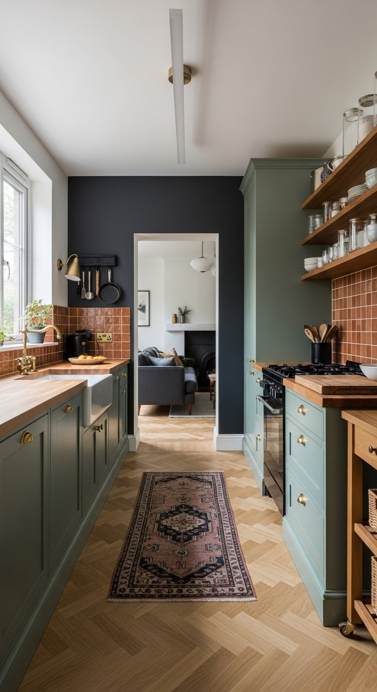 galley kitchen as architectural frame