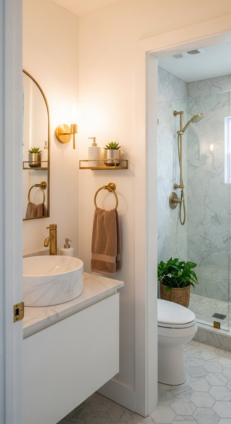 glam small spaces with metallic touches