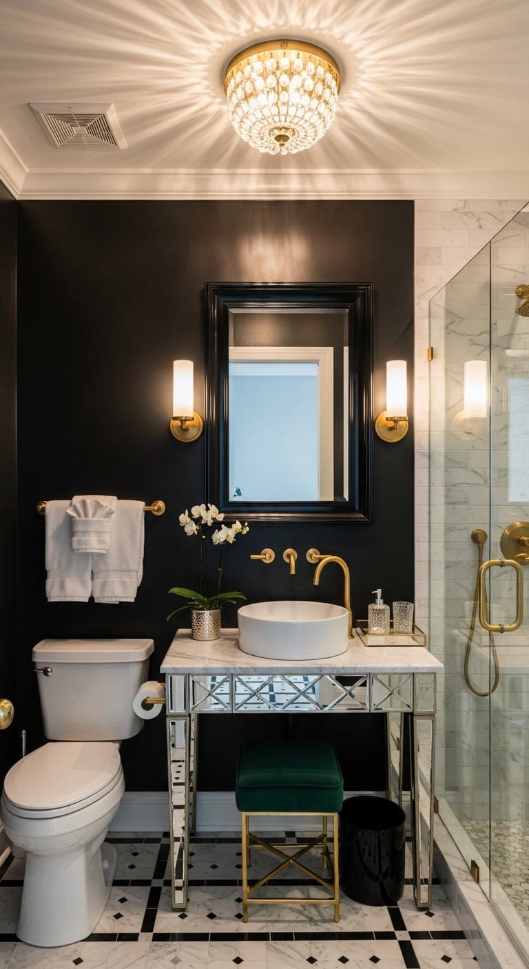 glamorous powder room transformation inspiration