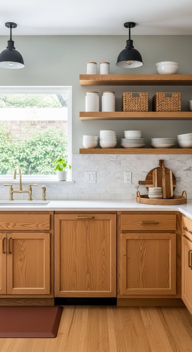 half open kitchen layout hides clutter