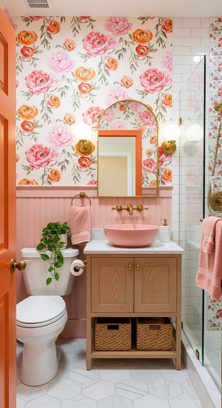 hand painted floral botanical charm