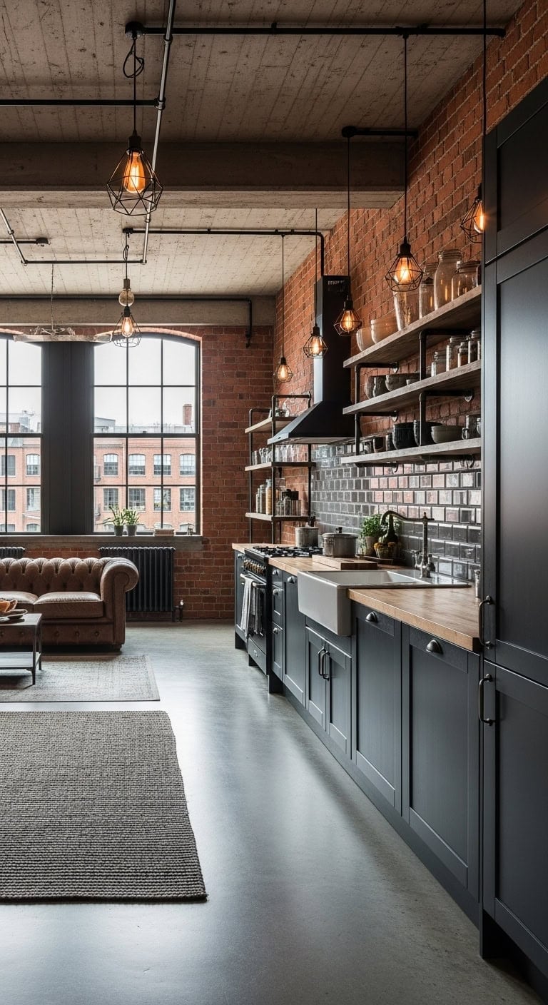 industrial chic meets rustic warmth