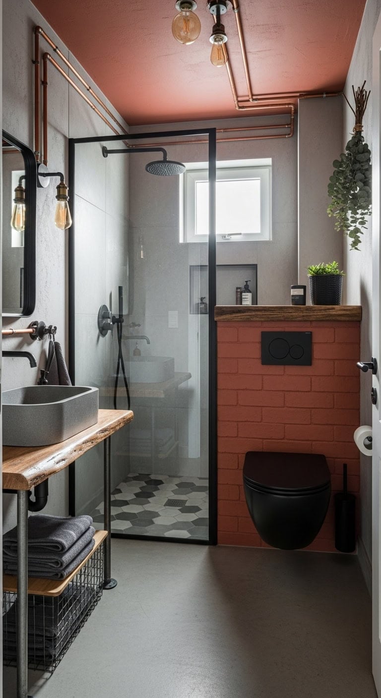 industrial loft urban minimalist bathroom