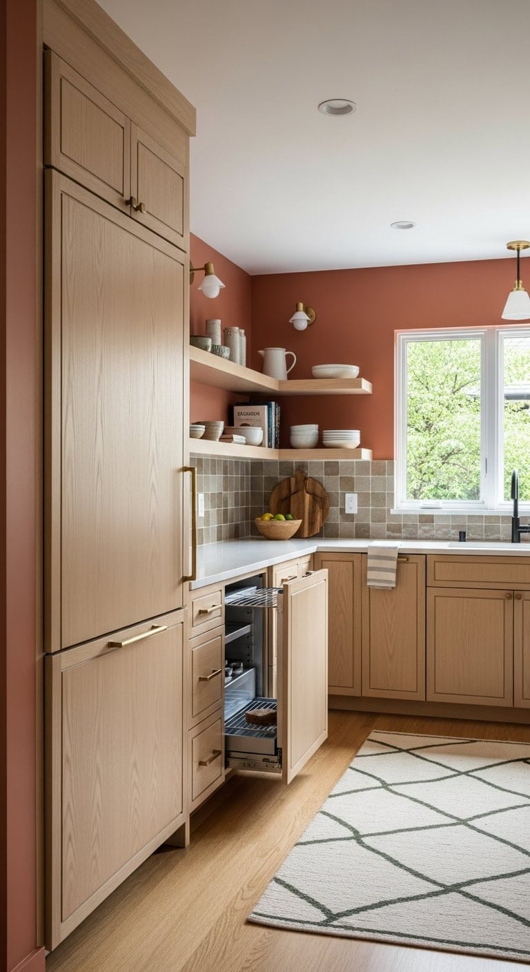 integrated hidden custom streamlined kitchen