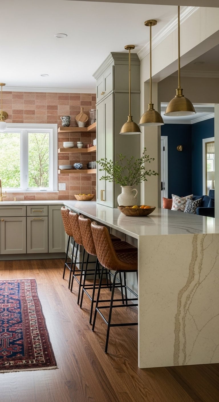inviting open concept breakfast bar