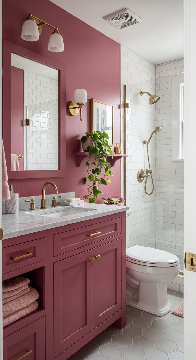 lavish magenta vanity centerpiece transformation
