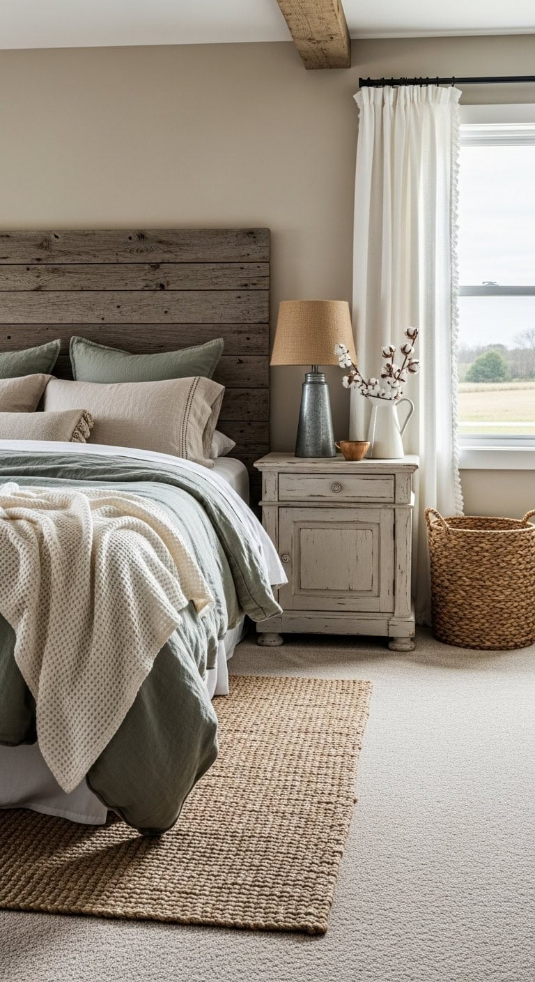 layered farmhouse charm on beige carpet