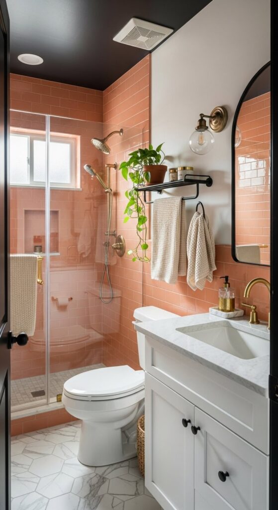 23 Peach Tile Bathroom Ideas That Turn Dated Into Designer