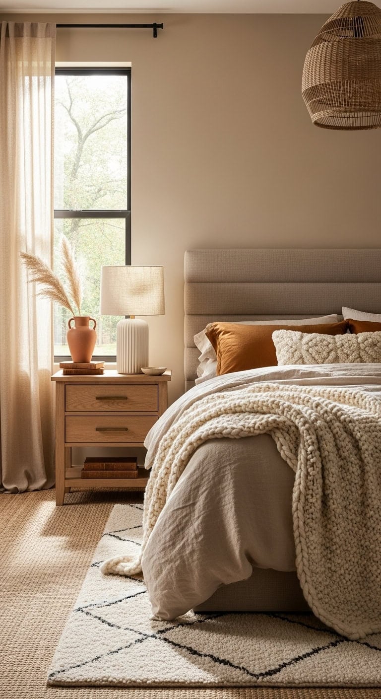 layered textures anchor warm tones