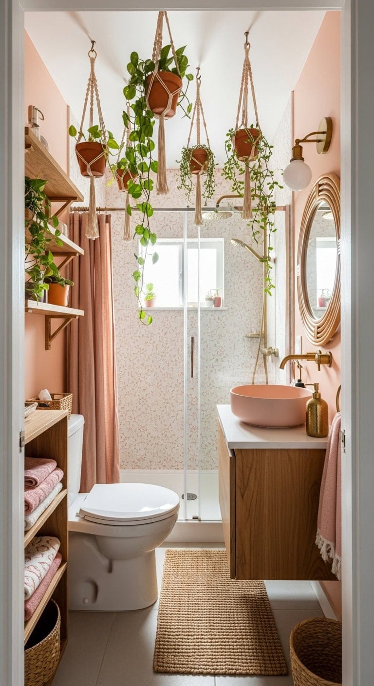 lush botanical bohemian bathroom retreat