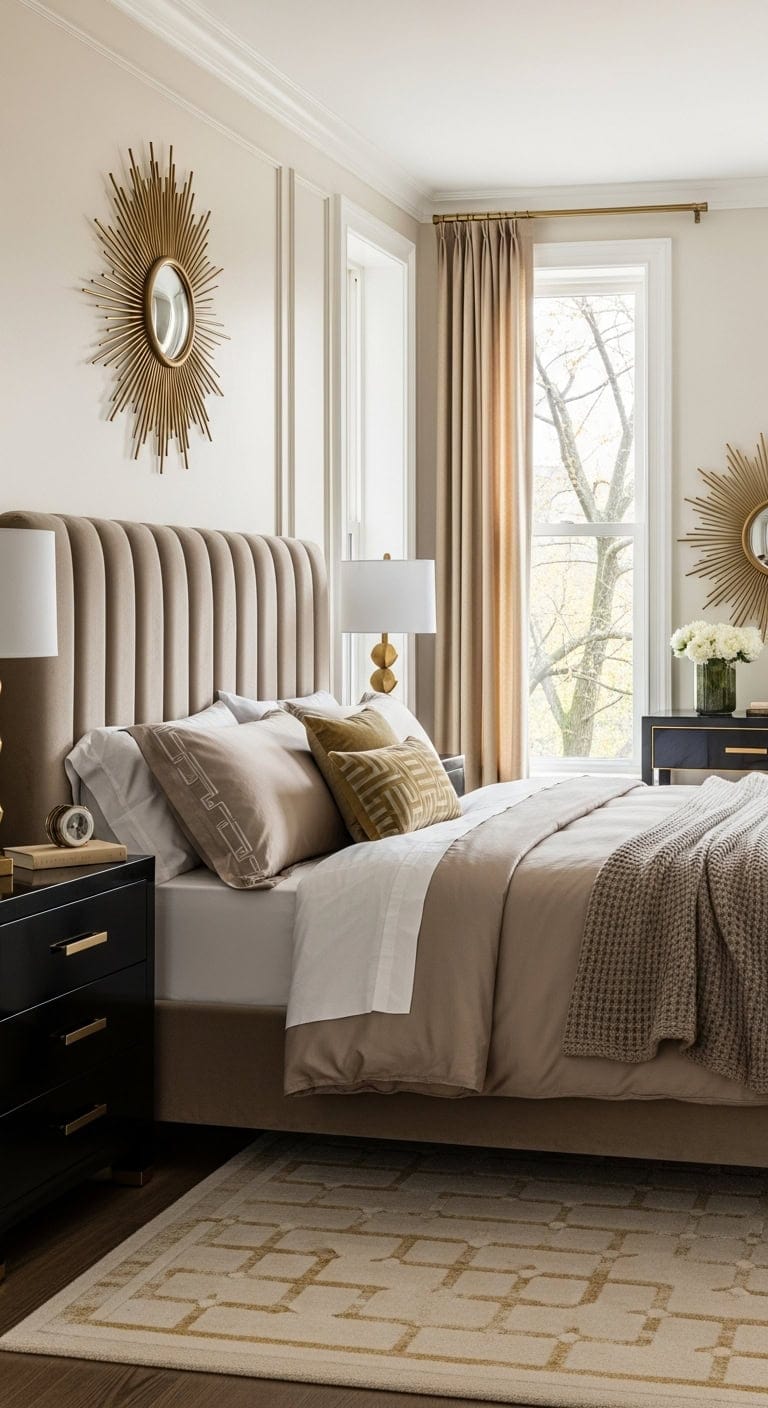 luxurious art deco inspired channel tufted bed