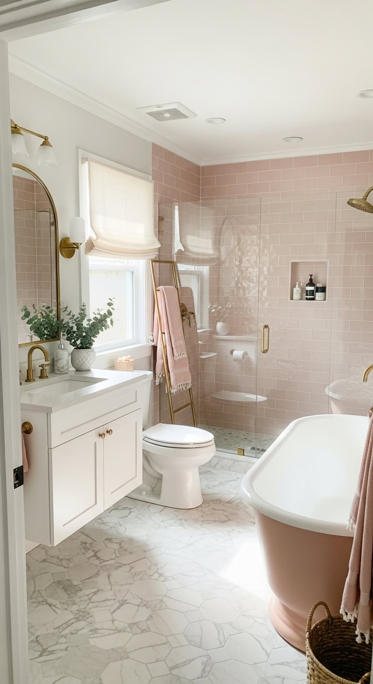 luxurious blush pink spa retreat